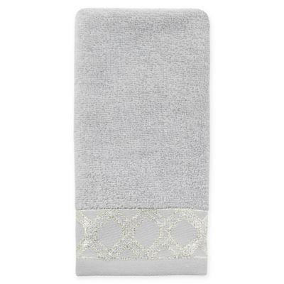 Croscill® Gwynn Fingertip Towel in Silver