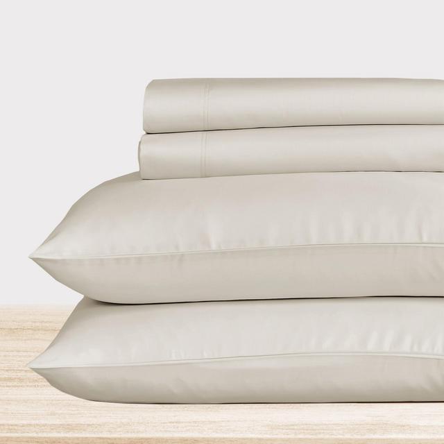 5-Star Luxury Sheet Set | 600 Thread Count 100% Cotton Sateen | Soft & Crisp Bed Sheets with Deep Pockets by California Design Den - Ivory, King