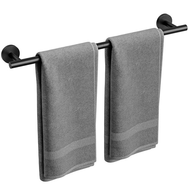 Bubxo Matte Black Towel Bar, 24 Inch Bathroom Towel Rack (Total Length 26-Inch), Towel Holder Wall Mounted, Thicken SUS304 Stainless Steel Towel Rod Modern Home Decor