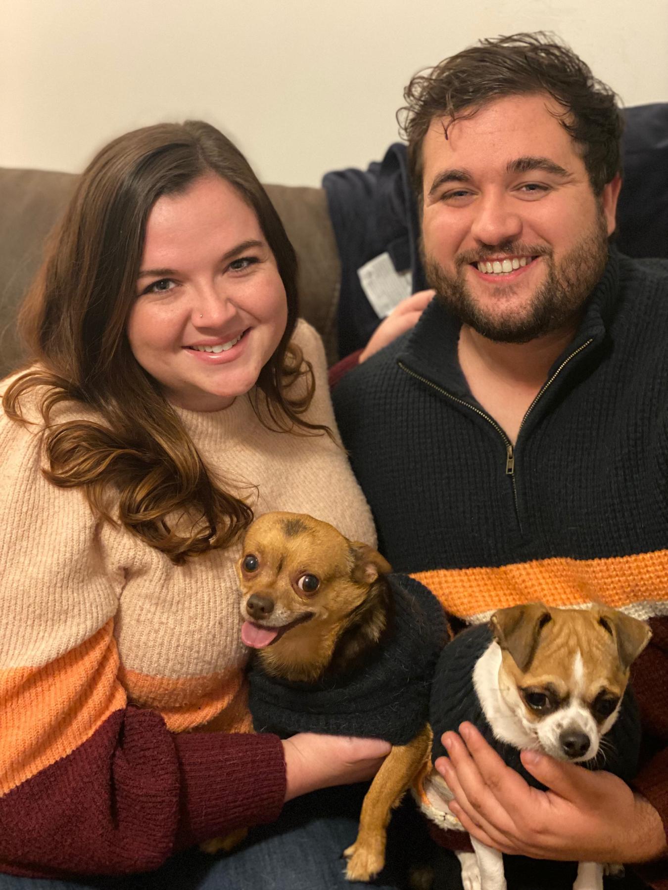 Family photo with matching sweaters!