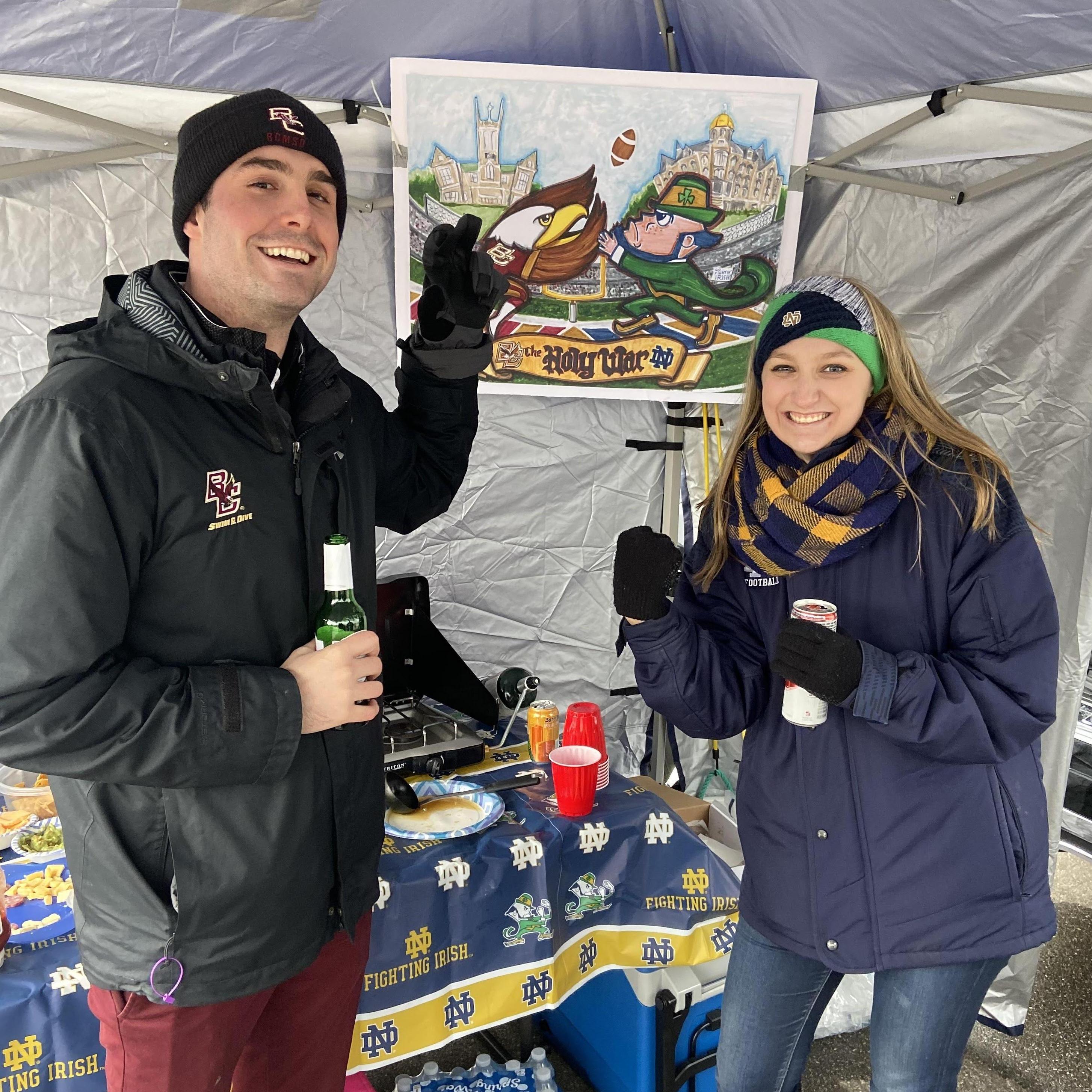 Yes, Dan is currently 0-4 in the BC vs ND "Holy War" since attending rival colleges.