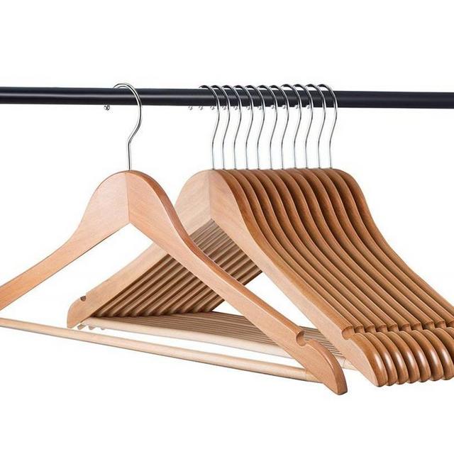 Home-It Natural Wood Shirt & Coat Hangers 20 Pack