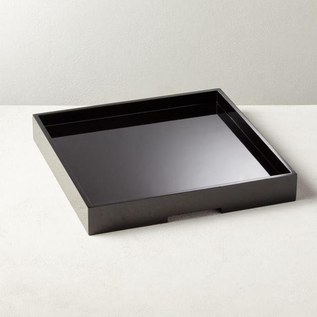 High Gloss Large Black Square Tray