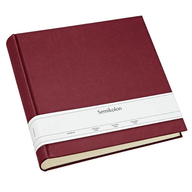 Semikolon - Classic XLarge Photo Album, 130 Cream Pages, Burgundy