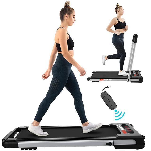 FYC Under Desk Treadmill - 2 in 1 Folding Treadmill for Home 2.5 HP, Installation-Free Foldable Treadmill Compact Electric Running Machine, Remote Control and LED Display Walking Running Jogging for Office Home Use