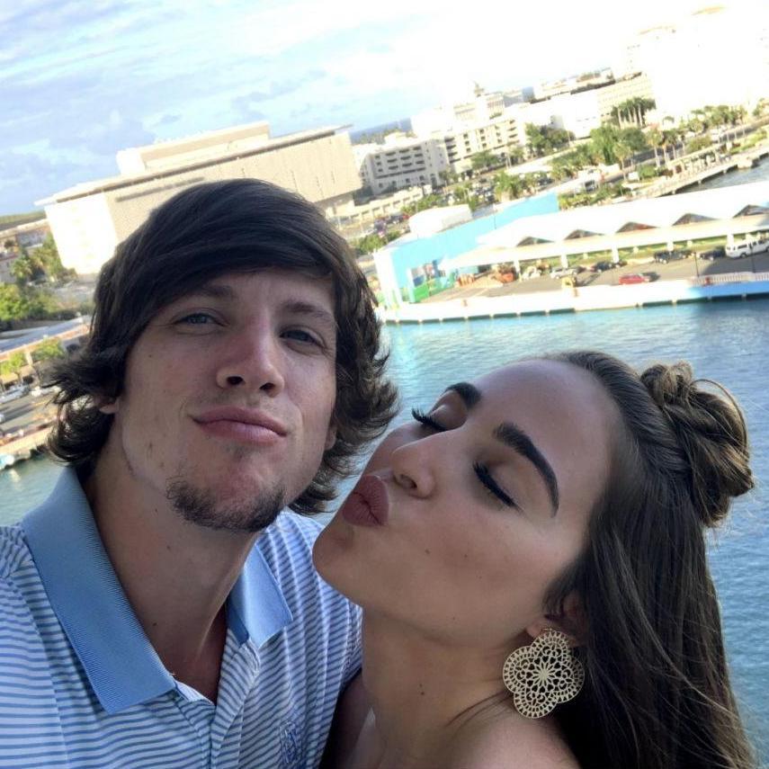 The couple's first cruise together. This photo was taken just days before COVID hit. (March 2020)