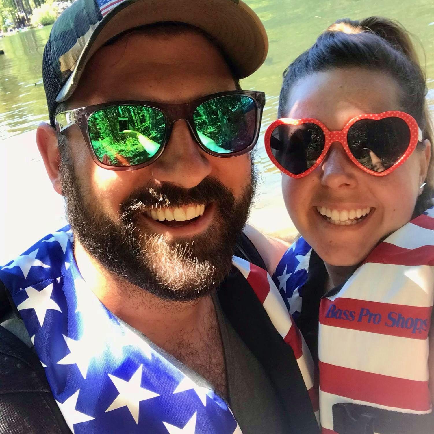 A successful Fourth of July camping trip, complete with matching life jackets