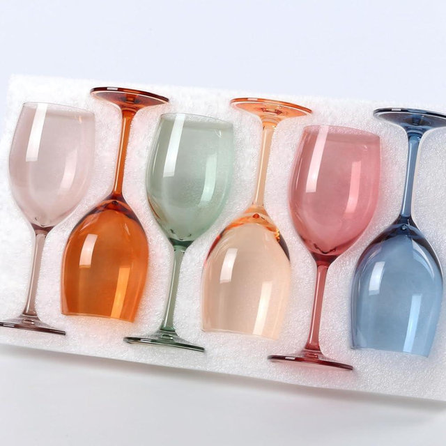 Colorsavant Colored Wine Glasses Set of 6 | Hand-Blown Multicolor Stemmed Wine Glasses | Never Mix Up Drinks at Parties | Stylish Gift for Entertaining & Celebrations