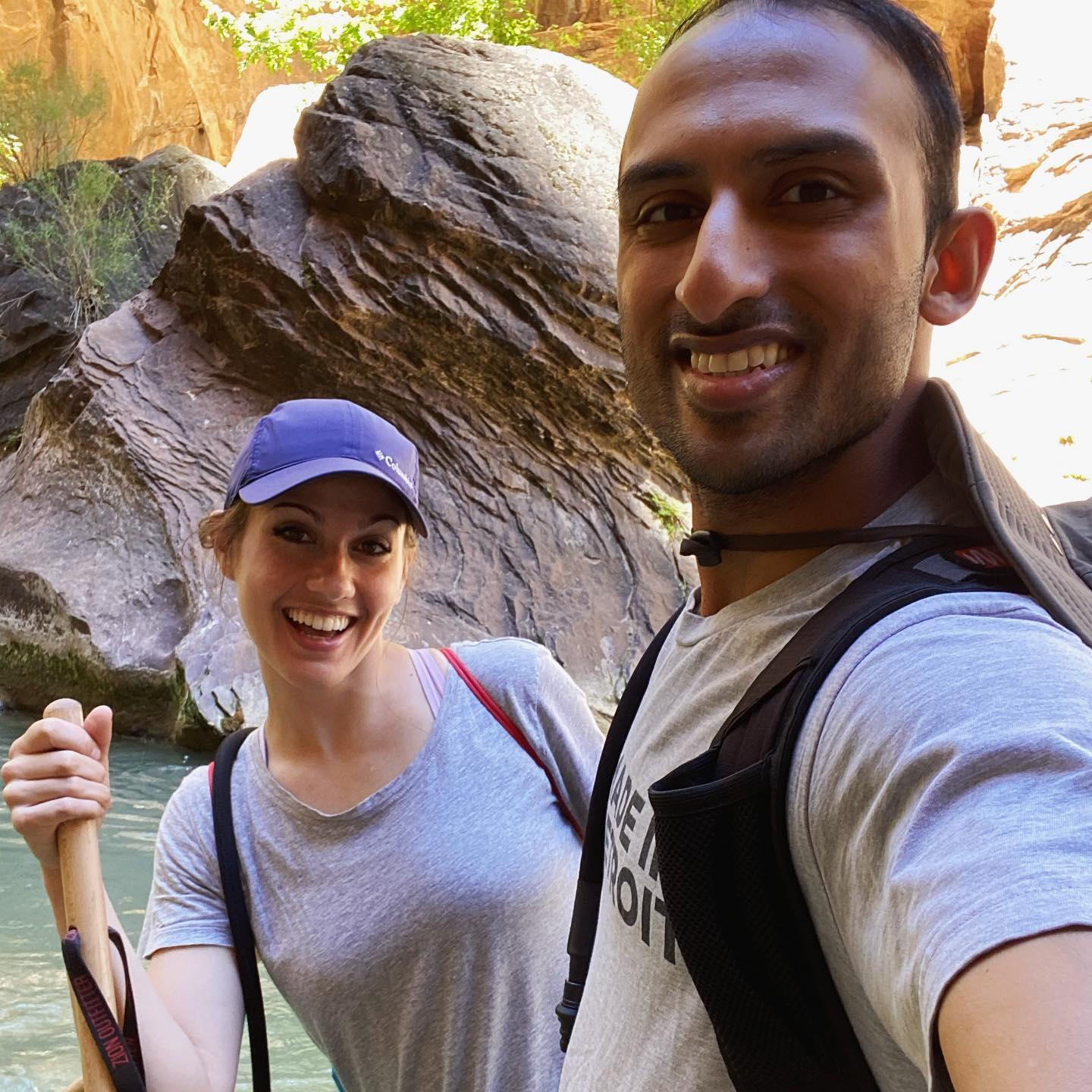 Hiking the Narrows in Zion National Park. We got a little wet...