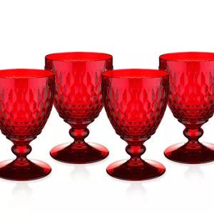 Boston Goblets - 14 oz., Set of 4, Color Red