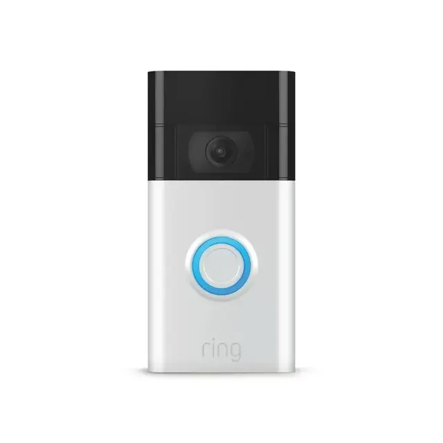 1080p Wi-Fi Video Wired and Wireless Smart Video Door Bell Camera, Works with Alexa, Satin Nickel (2020 Release)