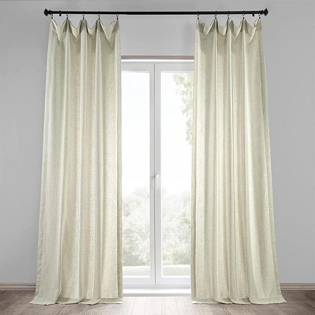 HPD Half Price Drapes Heavy Faux Linen Curtains for Bedroom 50 X 84 (1 Panel), FHLCH-VET13192-84, Barley