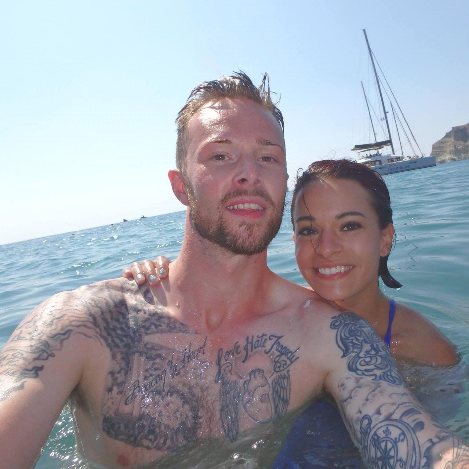 Swimming in Santorini