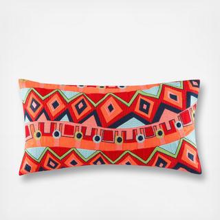 Hollywood Boho Embroidered Oblong Pillow