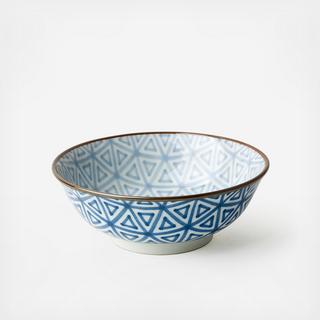 Monyou Sankaku Noodle Bowl, Set of 4