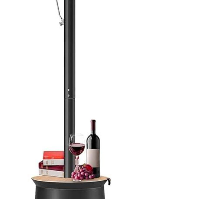 Mars Explo 5,0000 BTU Patio Heater for Outdoor Use With Adjustable Heat Focusing Top, Table Design, Stainless Steel Burner, Wheels,Propane Heater for Garden, Commercial and Residential (Black)
