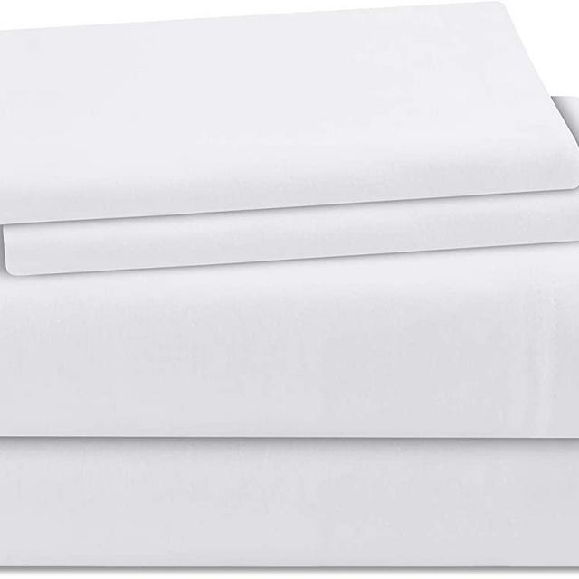 Utopia Bedding Bed Sheet Set - Jersey Knit Sheets 4 Piece Queen Jersey Sheet Set – Jersey Cotton Blended Bed Sheets – Soft Stretch Sheets - Jersey Bed Sheet Set (Queen, White)