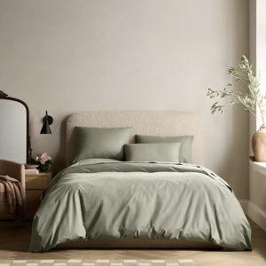 Classic Organic Percale Deluxe Bedding Bundle in Ivory + Sage
