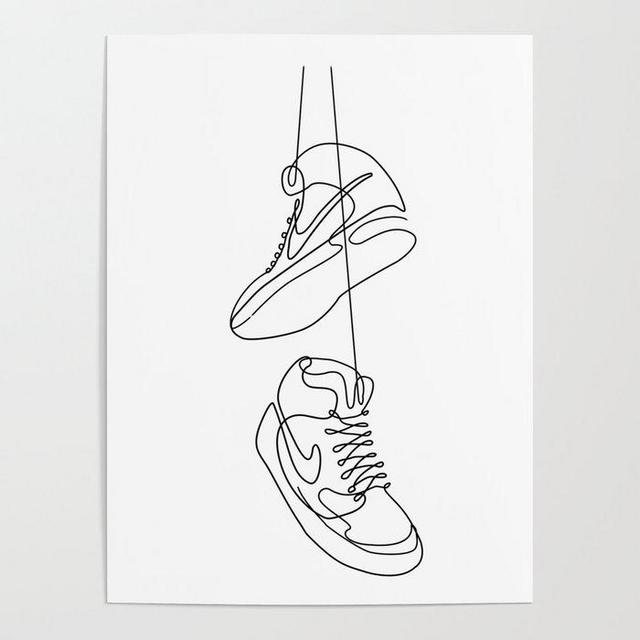 18x24 Sneakers Line Art