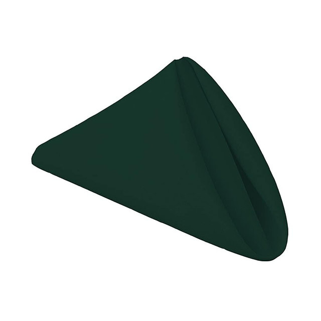 Gee Di Moda Cloth Napkins - 17 x 17 Inch Hunter Green Solid Washable Polyester Dinner Napkins - Set of 12 Napkins with Hemmed Edges - Great for Weddings, Parties, Holiday Dinner & More