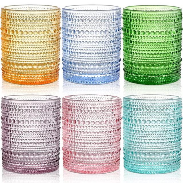 ZOOFOX Set of 6 Vintage Candle Holders, Glass Votive Candle Holder, Tealight Candle Holder for Wedding Table Centerpiece Birthday Home Decor