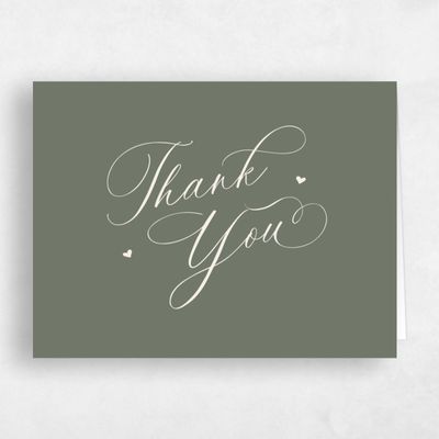 Dark Sage, Green Wedding Thank You - Estate Landscape