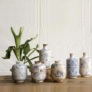 3-Piece Distressed Decorative Terracotta Vases Set