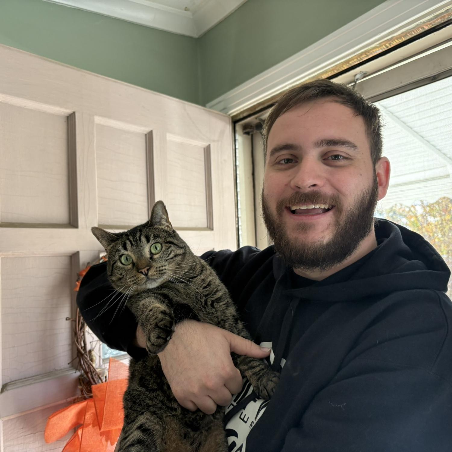 Just a man and his cat.