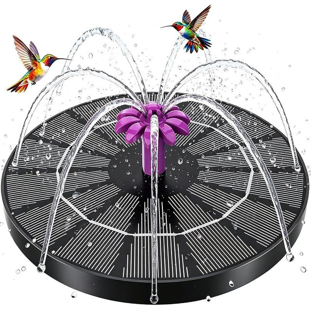 Solar Fountain Water Pump for Bird Bath 4W, Solar Powered Fountain Pump, Outdoor Water Fountain with 6 Nozzles for Hummingbirds, Garden, Pool, Pond
