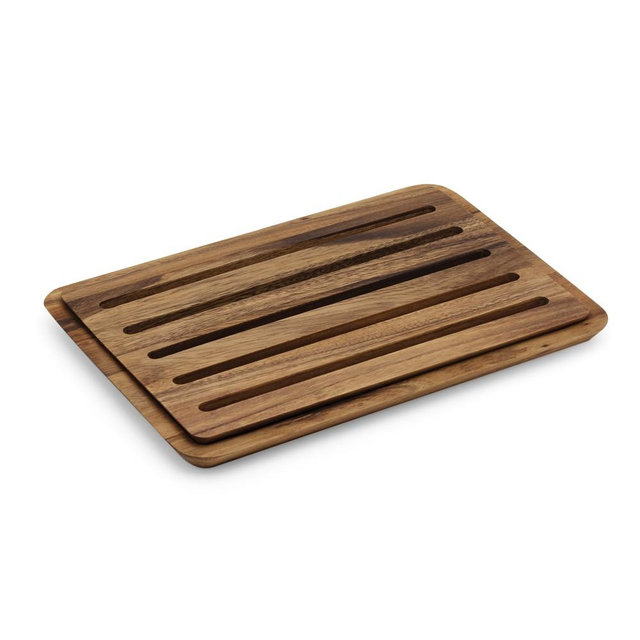 Nesting Bread Board with Crumb Catcher, Acacia Wood