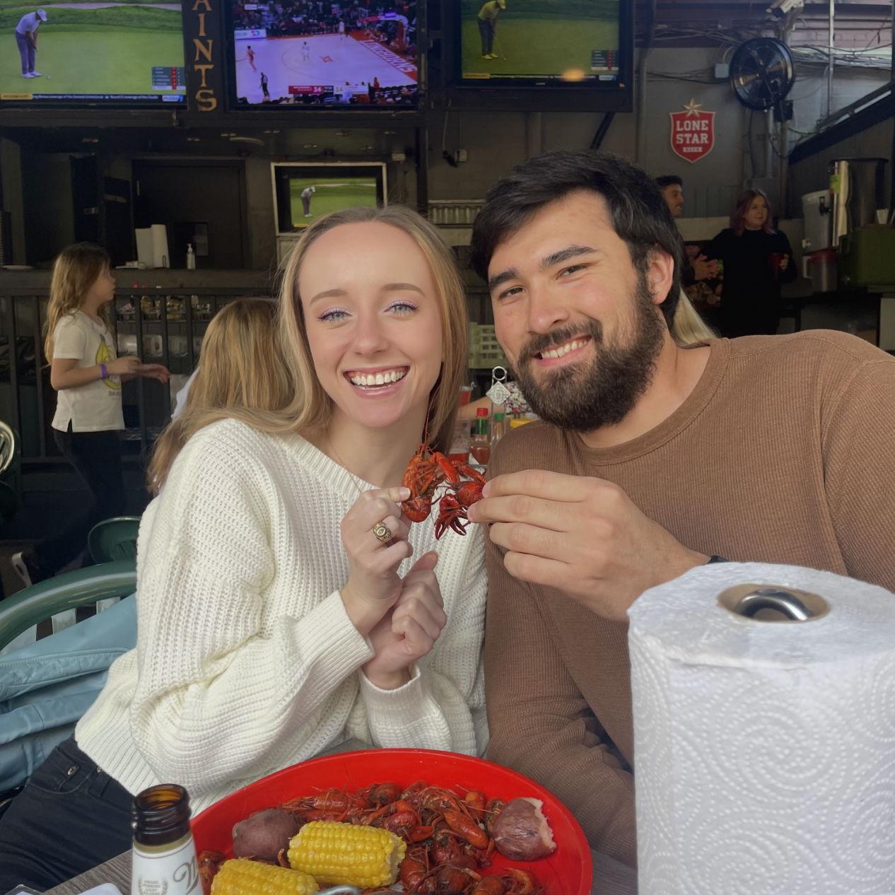Lauren's favorite food, with her favorite guy!