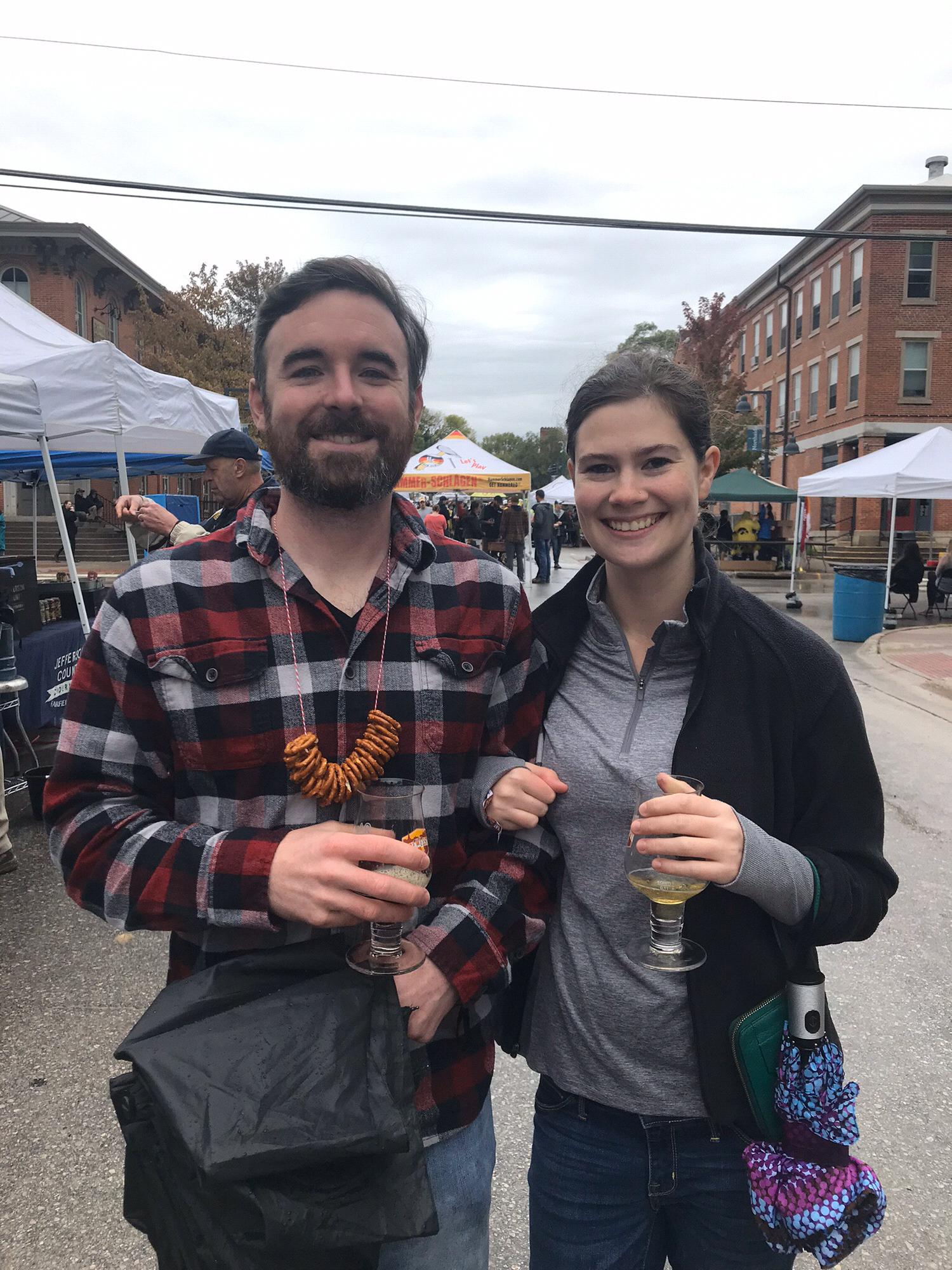 Oktoberfest in Iowa City. Wouldn't stop raining but the lines were short for beer!