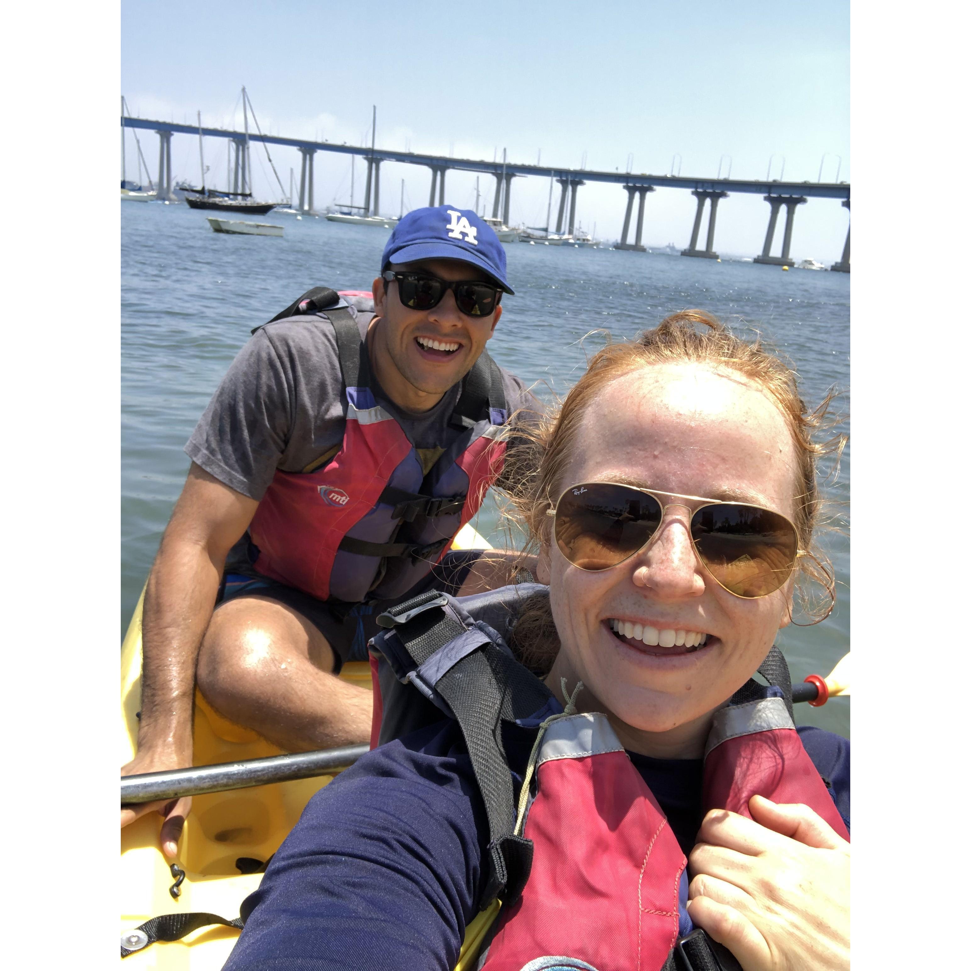Kayaking in Coronado! One of our family's favorite places.