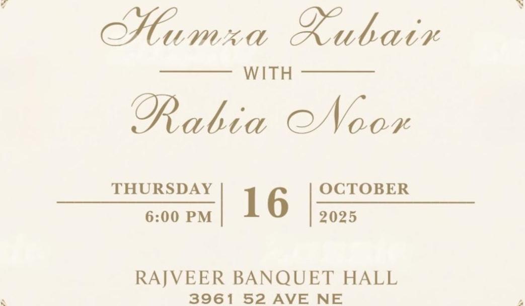 The Wedding Website of Humza Zubair and Rabia Noor