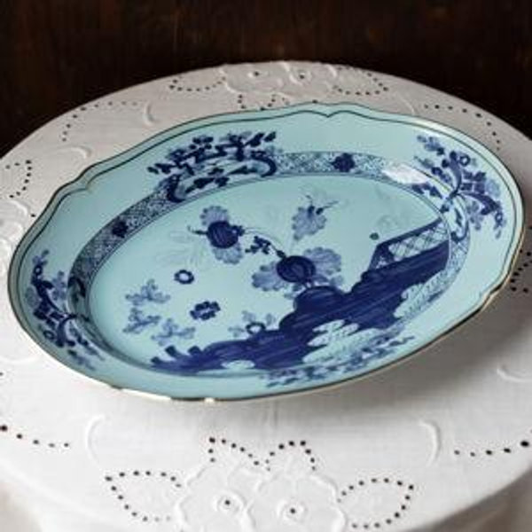 Oriente Italiano Antico Doccia Flat Oval Platter - Iris