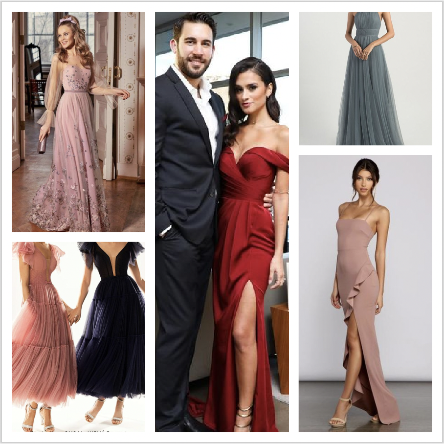 Solid colors only, no short dresses. Dress to impress but have fun!