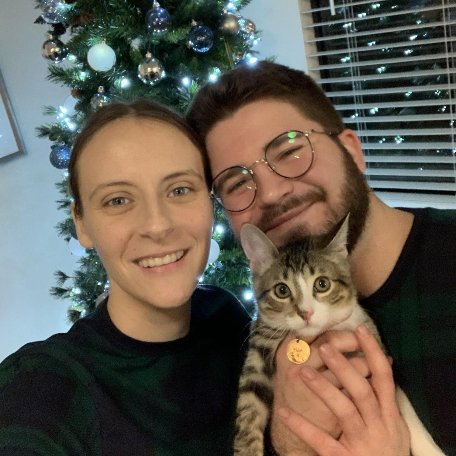 Our first Christmas in Vegas with our cat Milo.