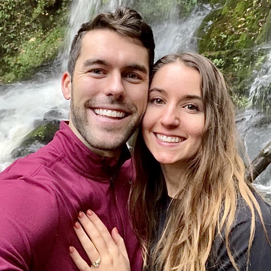 Where we got engaged at a waterfall in Oregon!