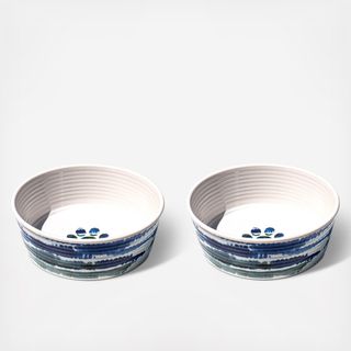 Tie Dye Paw Print Bowl, Set of 2
