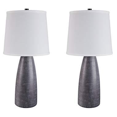 Signature Design by Ashley - Shavontae Table Lamps - Set of 2 - Modern - Contemporary - Gray