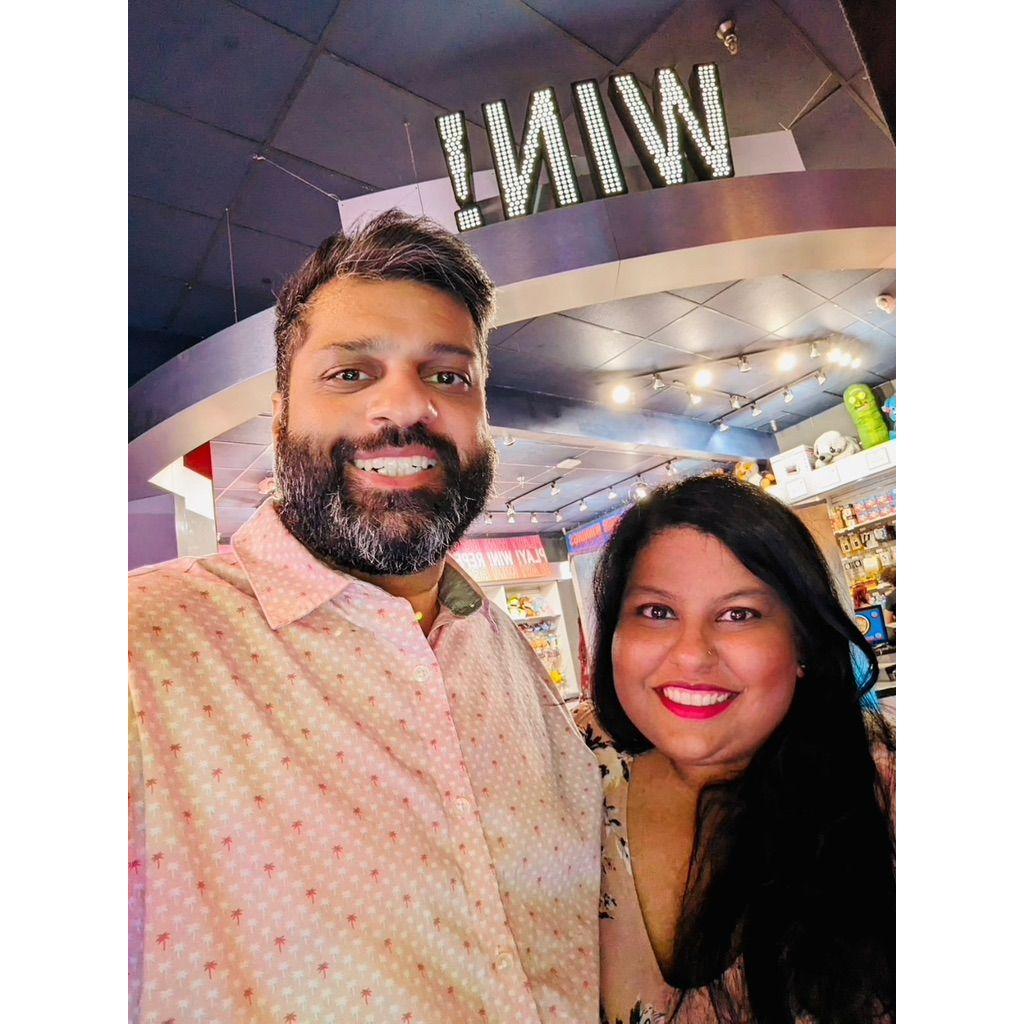 Favorite date night - Dave and Busters - we get pretty competitive :)