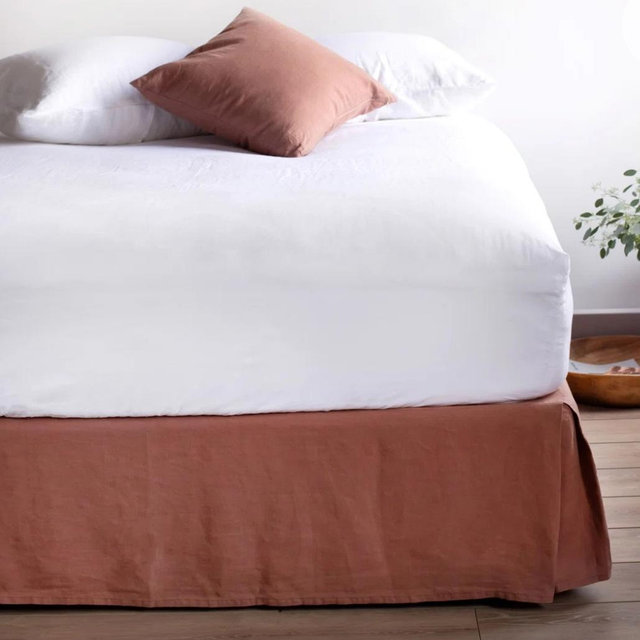 BOKSER HOME 100% French Linen Bedskirt & Reviews | Wayfair
