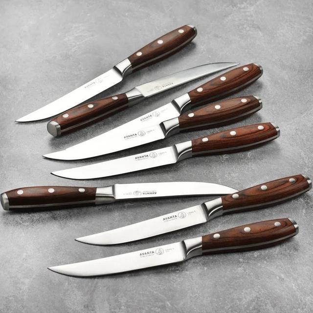 Messermeister Avanta Forged 8 Piece Steak Knife Set with Pakkawood Handles
