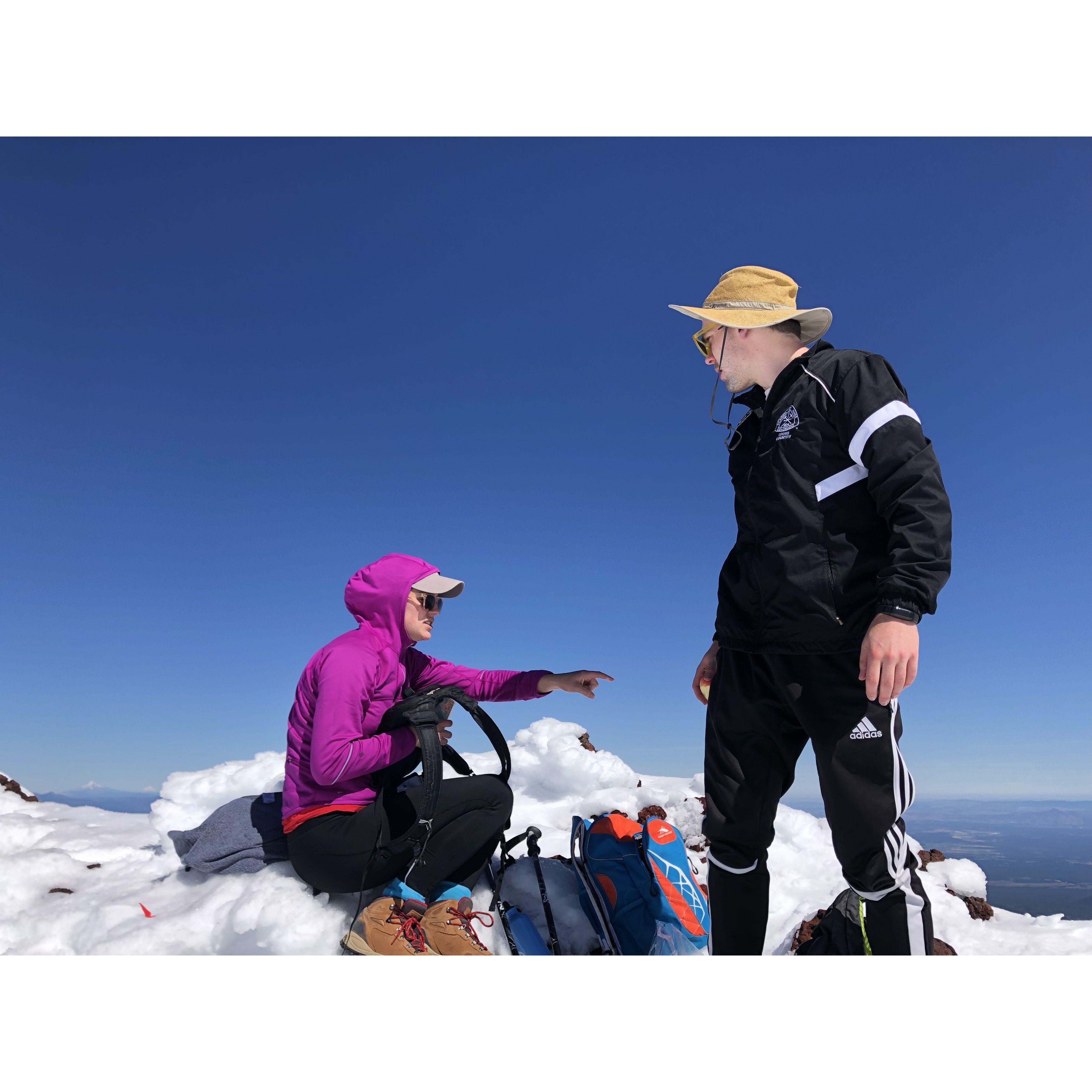 Dream team conquering South Sister entirely alone on this mountain.