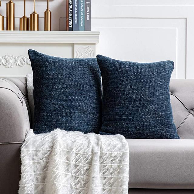 Anickal Grey Blue Pillow Covers 18x18 Inch Set of 2 Farmhouse Grey Blueic Decorative Throw Pillow Covers Square Cushion Case for Home Sofa Couch Decoration