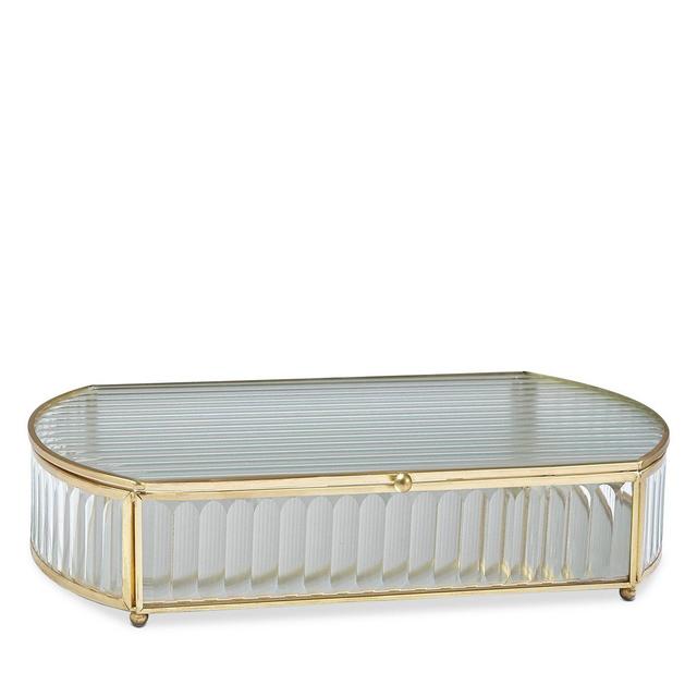Global Views Large Reeded Glass Oval Box