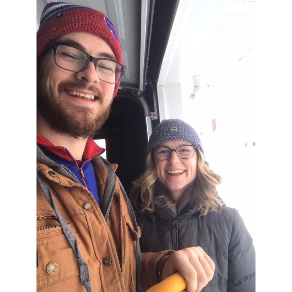The "before" photo of our first time shoveling snow off of our driveway.
