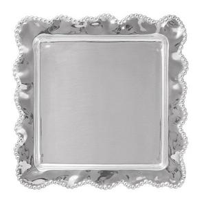 Mariposa String of Pearls Wavy Square Platter