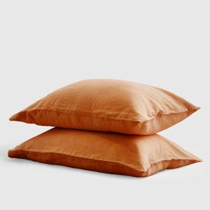 European Linen Pillowcase Set in Terracotta