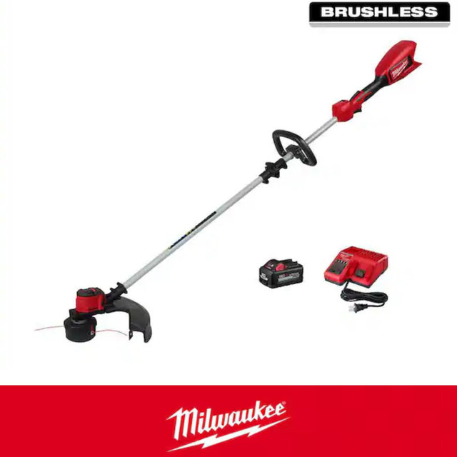 Milwaukee M18 Brushless 18V 16 in. Cordless Battery Powered String Trimmer Kit with 6.0 Ah High Output Battery and Charger 2828-21E